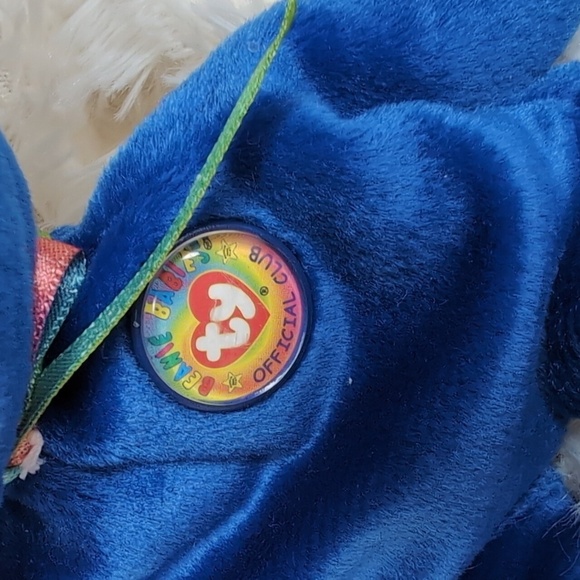 TY Beanie Baby CLUBBY the Royal Blue Teddy Bear - Picture 3 of 10